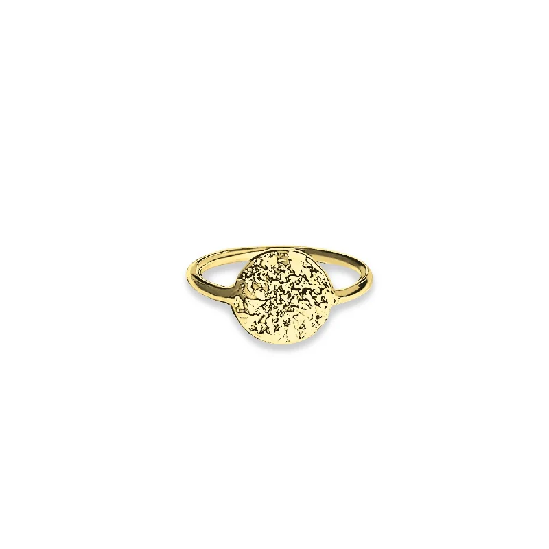 women’s yellow gold rings-Lucky Coin Gold Plated Ring