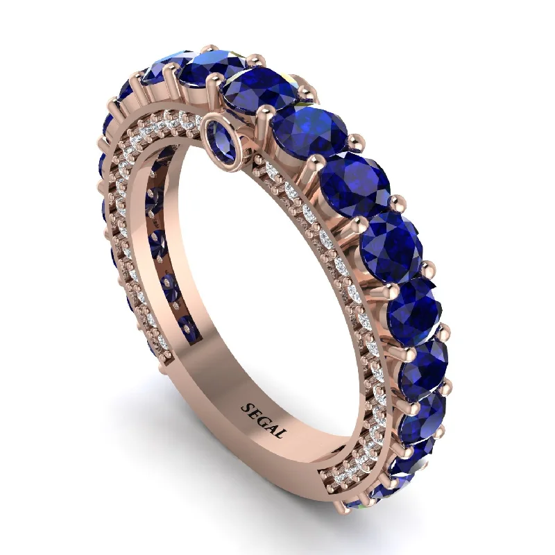 women's halo engagement rings-Sapphire Eternal Love Wedding Ring - Anaya No. 14