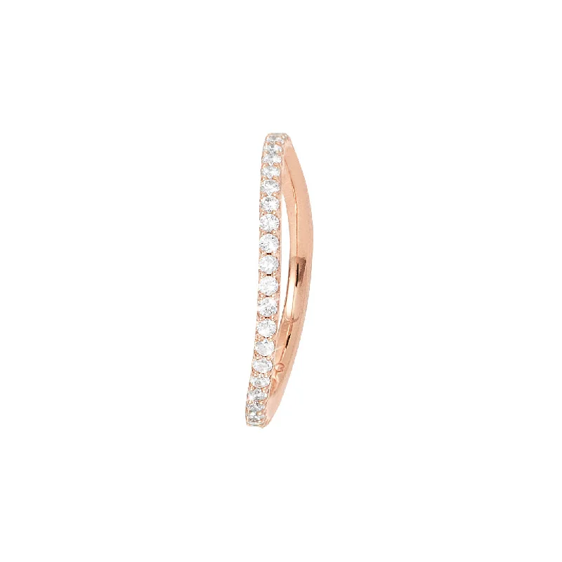 women’s fashion statement rings-Love Bands Curved 18K Rosegold Ring w. Diamonds