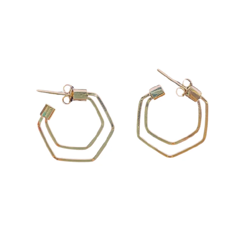 women's gothic earrings-Double Wire Gold-Filled Hoops