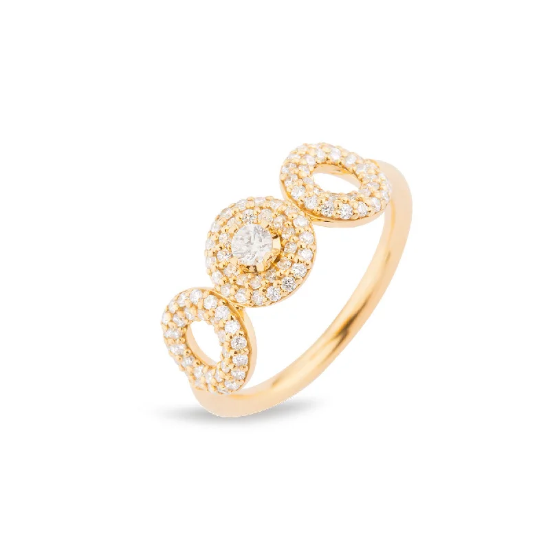 women’s fashion jewelry rings-Matiné 18K Gold Ring w. 100 Diamonds