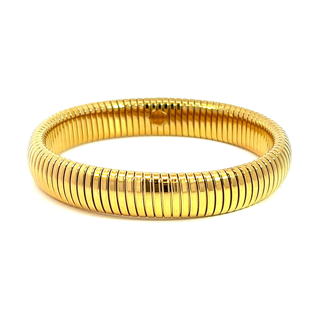 women's engraved cuff bracelets-Thick Snake Bangle