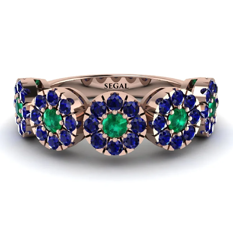 women's handcrafted engagement rings-Emerald Blossom Of Eternity Wedding Ring - Yaretzi No. 65