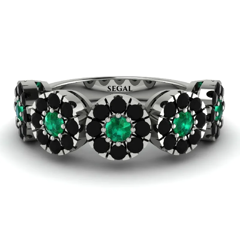 women's nature-inspired engagement rings-Emerald Blossom Of Eternity Wedding Ring - Yaretzi No. 36