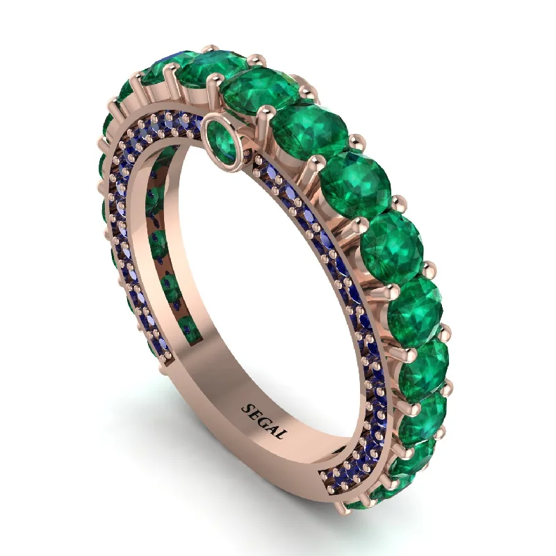 women's high-end engagement rings-Emerald Eternal Love Wedding Ring - Anaya No. 65