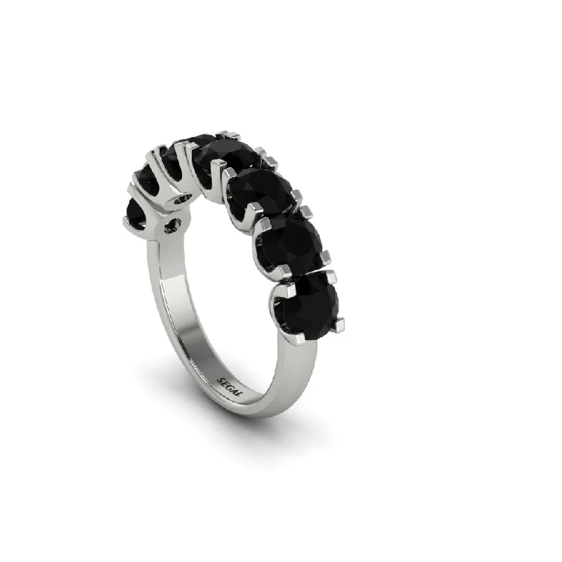 women's oval halo engagement rings-Black Diamond Eternal Radiance Wedding Ring - Lennon No. 9