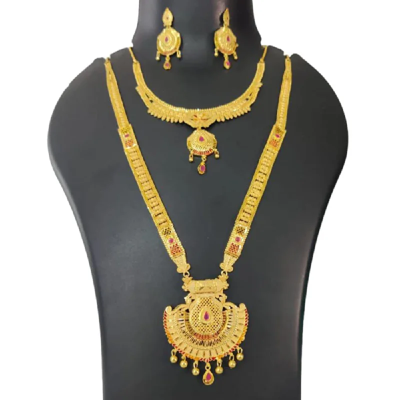 women’s gold cross necklaces-Pari Art Jewellery Forming Double Necklace Set