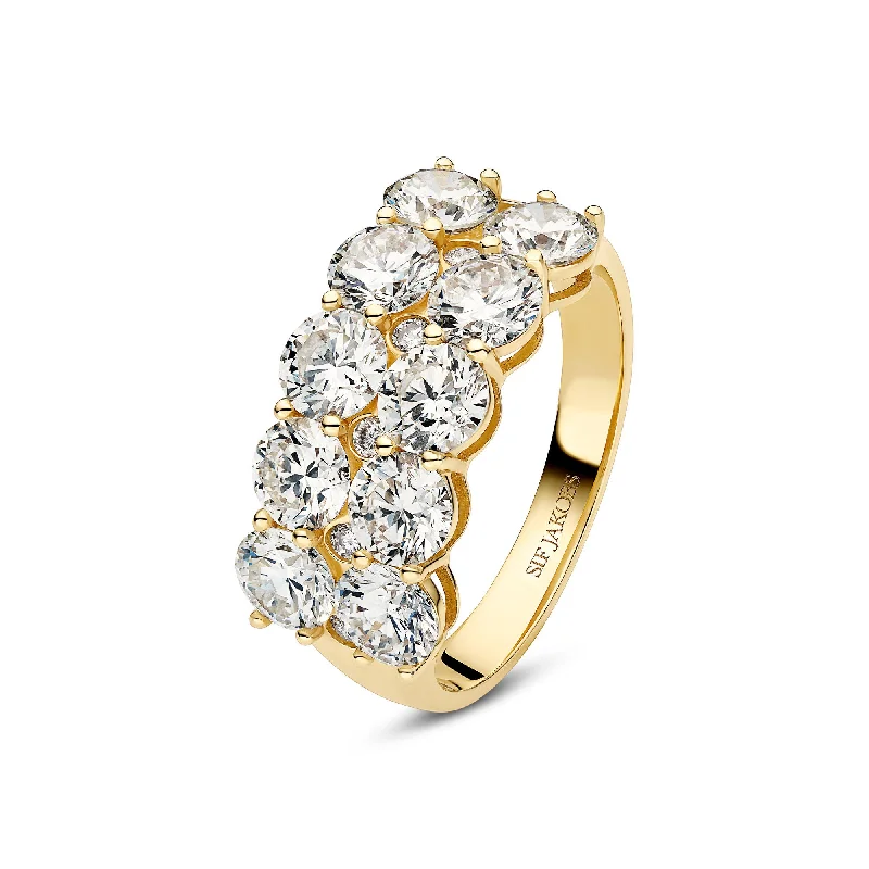 women’s cushion cut rings-Ariccia 14K Gold Ring w. Lab-Grown Diamonds