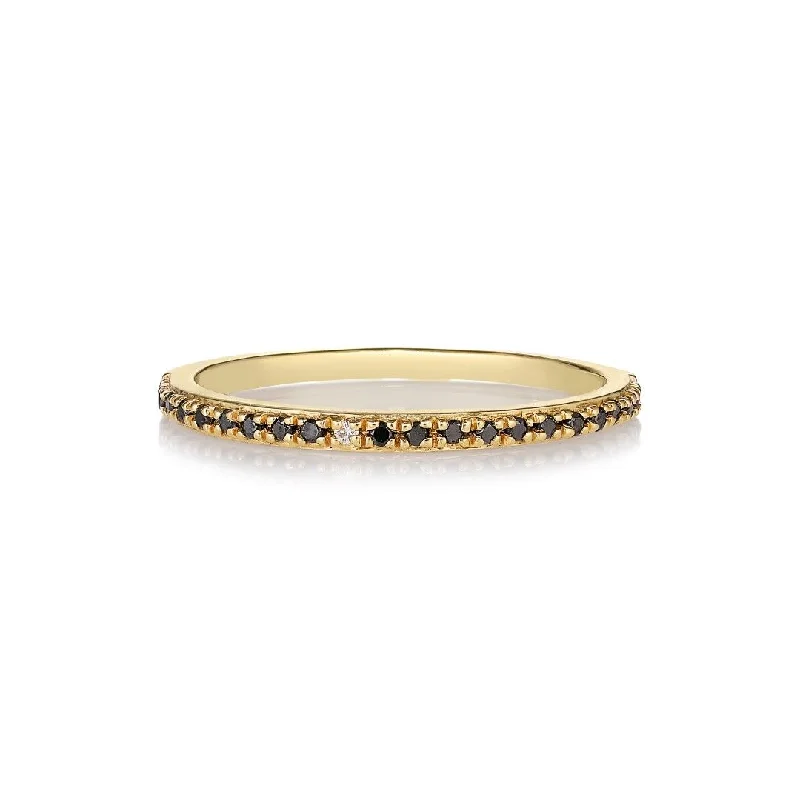 women’s floral rings-Sarah Lil Black 14K Gold Ring w. Diamonds