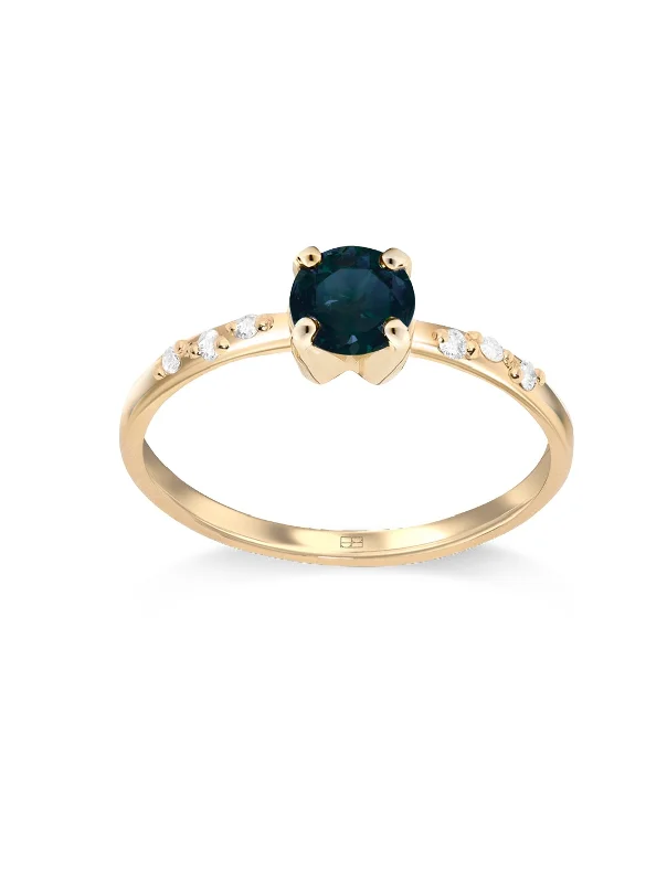 women’s gemstone wedding rings-Your Way N°13 18K Gold Ring w. Sapphire & Diamonds