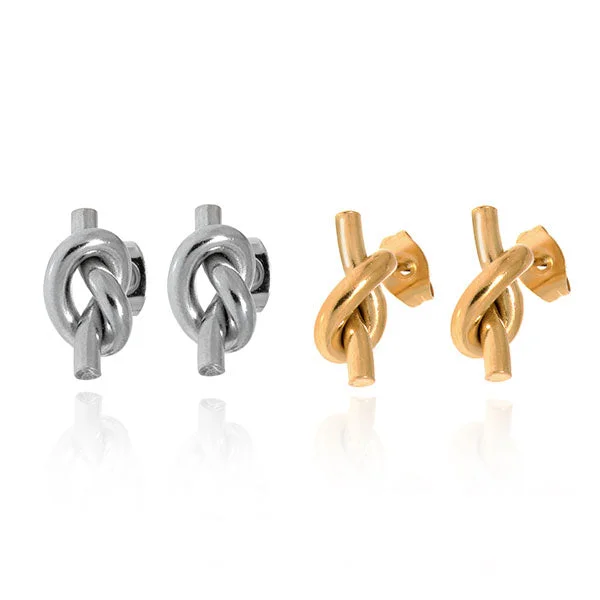 women's sapphire earrings-Knot Your Average Stud