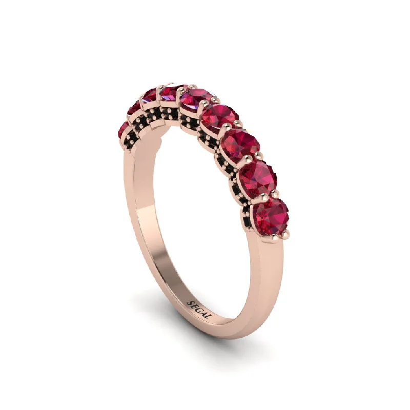 women's celestial-inspired engagement rings-Round Cut Ruby 14K Gold Wedding Ring  - Jimena No. 41