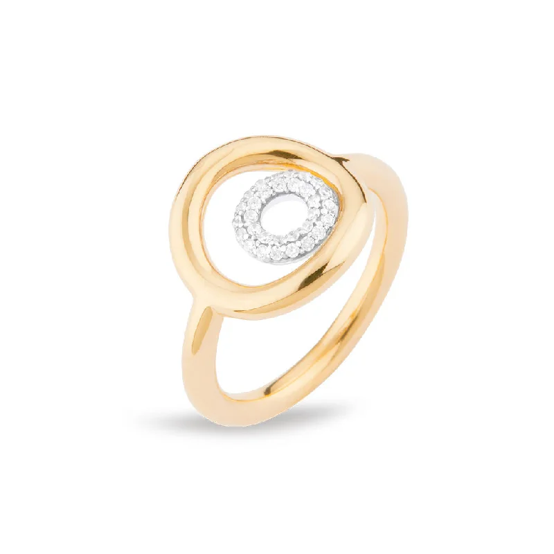 women’s gemstone wedding rings-Matiné 18K Gold & Whitegold Ring w. 31 Diamonds