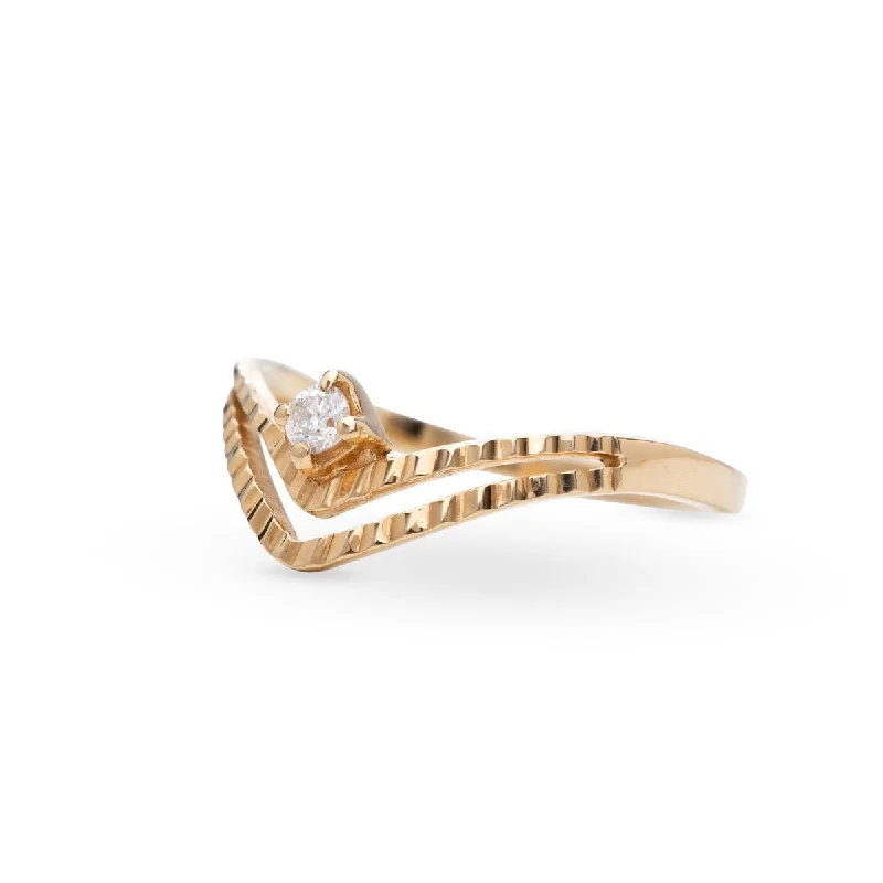 women’s rose gold rings-Zarrin 14K Gold Ring w. Diamond