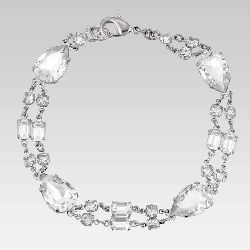 women's wide bracelets-1928 Jewelry Pear Austrian Crystal Link Bracelet