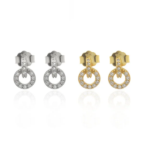 women's everyday earrings-Chainy Stud