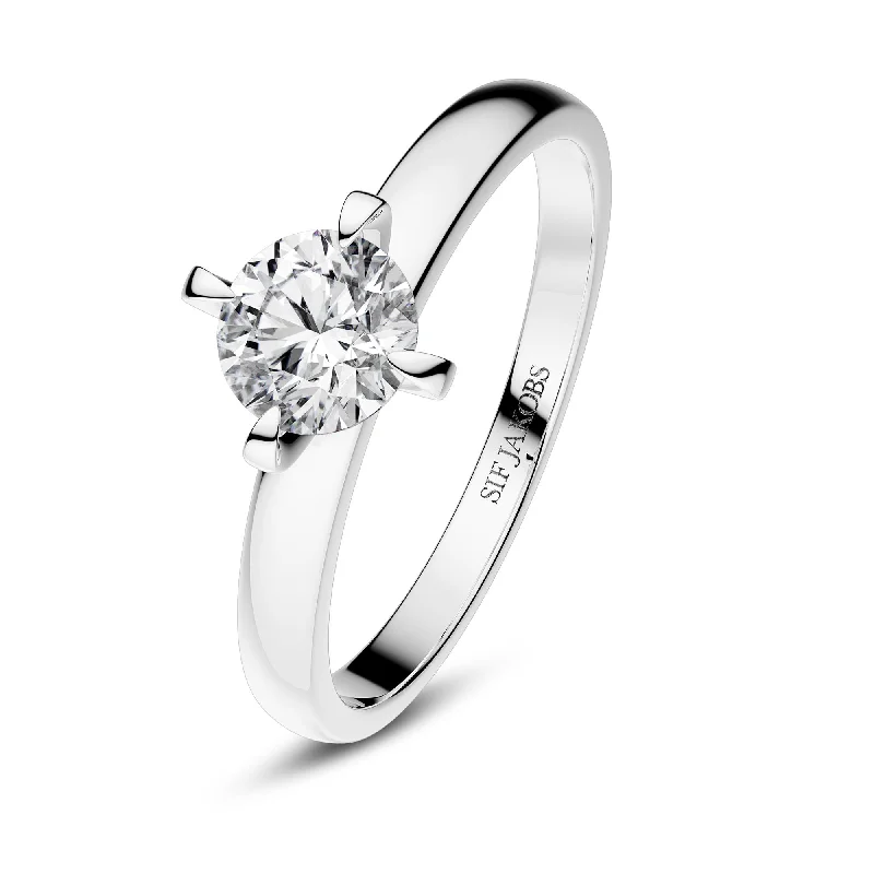 women’s gold and diamond rings-Venice Solitaire 14K Whitegold Ring w. Lab-Grown Diamond