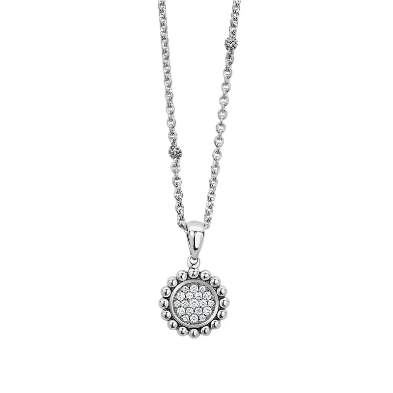 women’s romantic necklaces-Caviar Spark Diamond Pendant Necklace