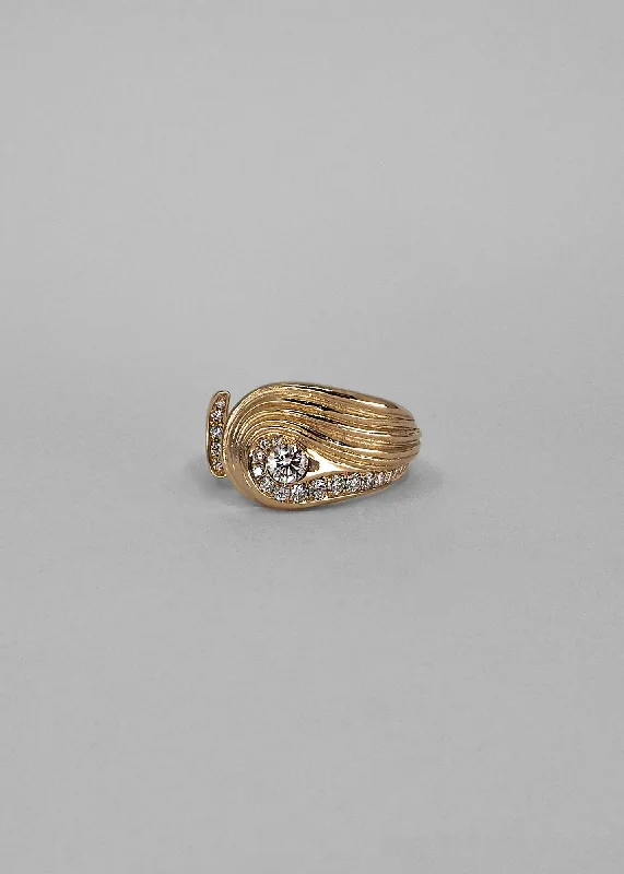 women’s diamond rings-Ora Open 14K Gold Ring w. Diamonds