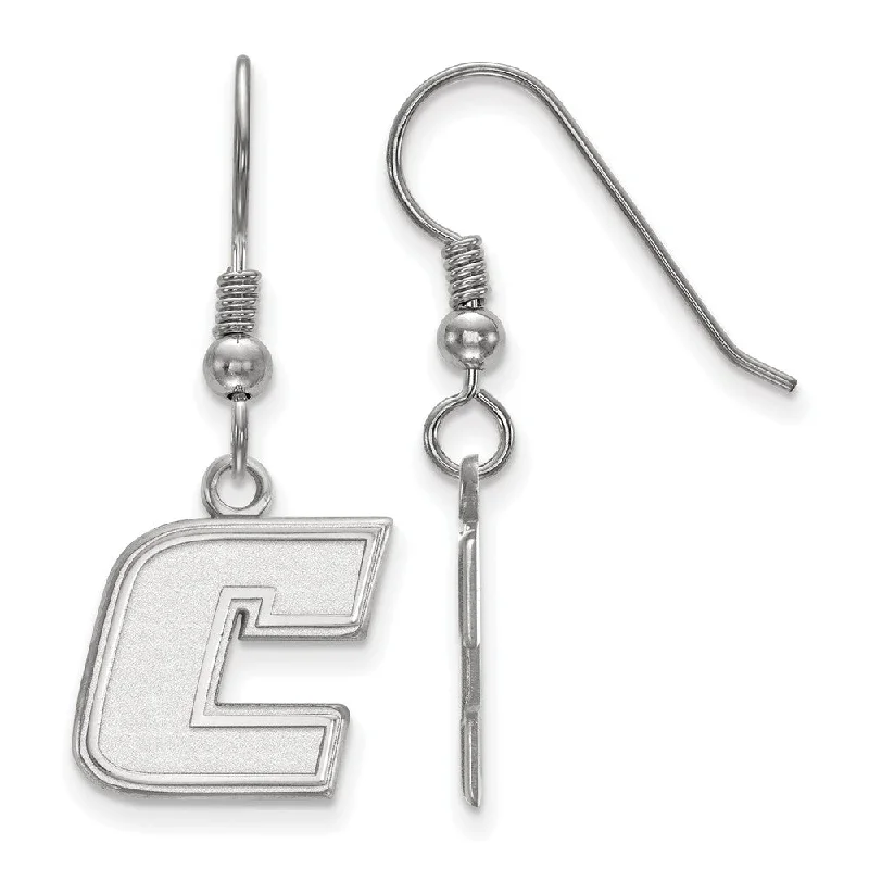 women's dangle earrings-Sterling Silver Tennessee Chattanooga Sm Dangle Earring