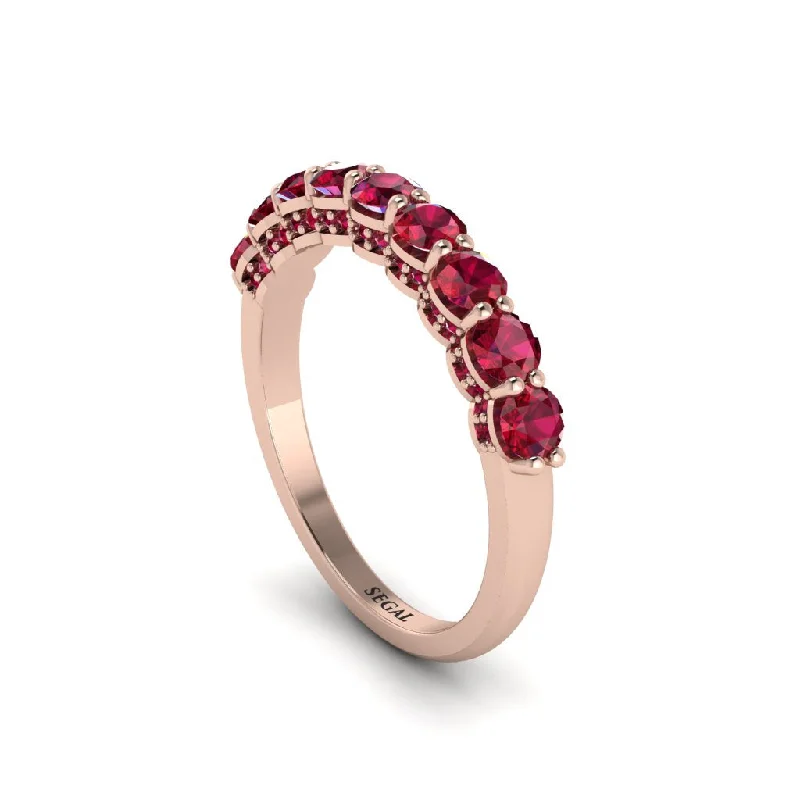 women's ethical engagement rings-Round Cut Ruby 14K Gold Wedding Ring  - Jimena No. 56