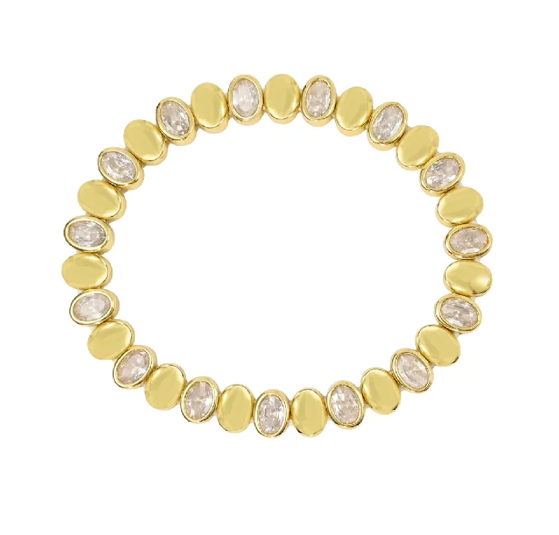 women's bridesmaid bracelets-Stretchy Oval CZ Bracelet