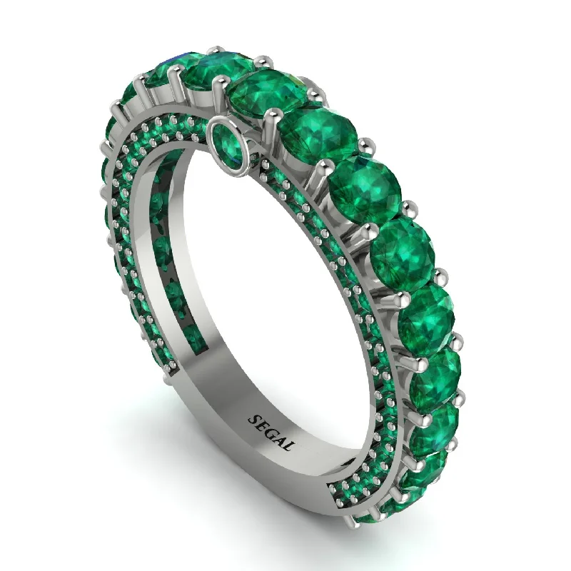 women's unique engagement rings-Emerald Eternal Love Wedding Ring - Anaya No. 21