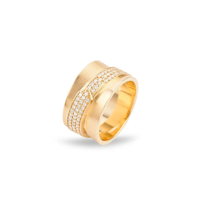 women’s luxury rings-Jovian Small 18K Gold Ring w. Diamonds