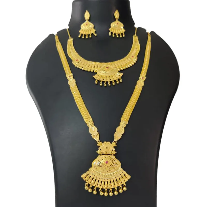 women’s silver and gold necklaces-Pari Art Jewellery Forming Double Necklace Set