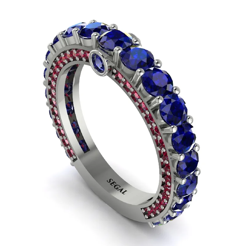 women's delicate engagement rings-Sapphire Eternal Love Wedding Ring - Anaya No. 60