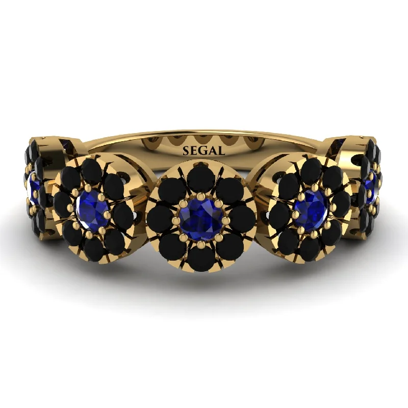 women's statement engagement rings-Sapphire Blossom Of Eternity Wedding Ring - Yaretzi No. 43