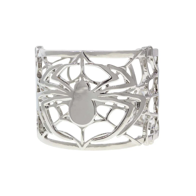 women's minimalist bracelets-1928 Jewelry Spider Web Cuff Bracelet