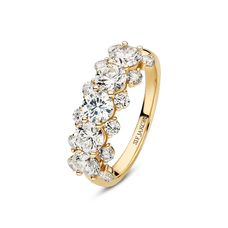 women’s sapphire rings-Fior Grande 14K Gold Ring w. Lab-Grown Diamonds