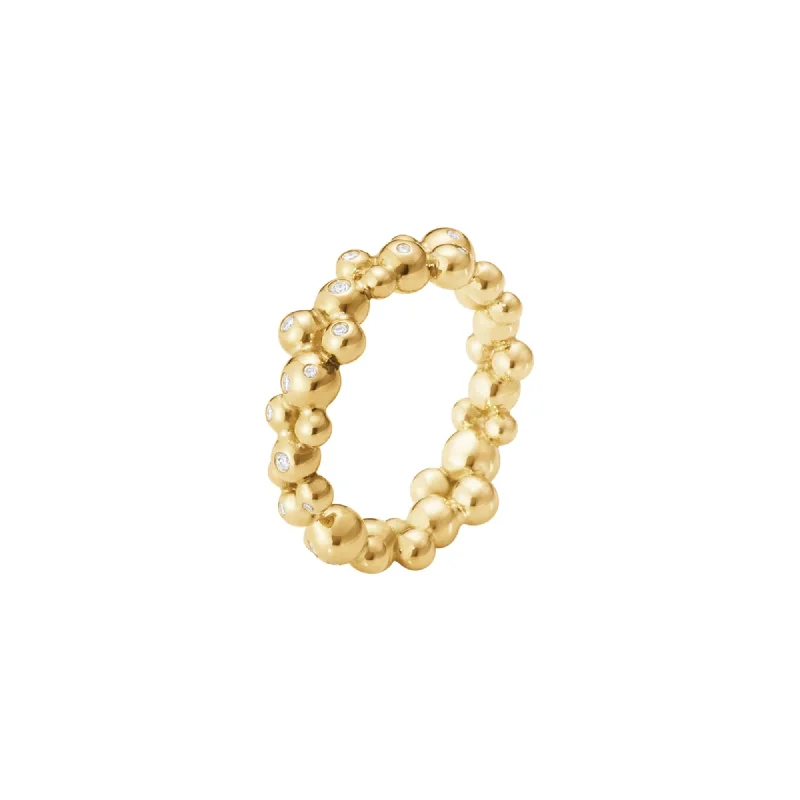 women’s yellow gold rings-Moonlight Grapes 18K Gold Ring w. Diamonds