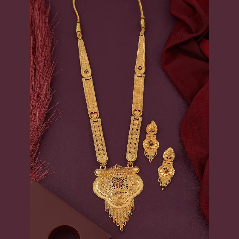 women’s eternity necklaces-Kalpna Sales Gold Plated Meenakari Necklace Set