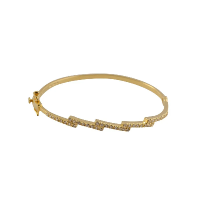 women's sunstone bracelets-Marguerite Pave Bangle Bracelet