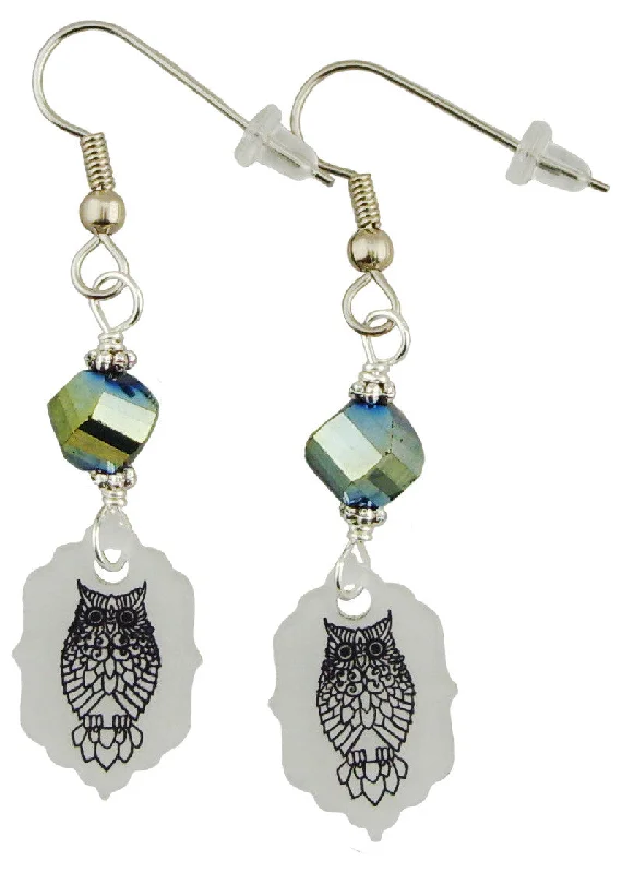 women's cubic zirconia earrings-House Owl, Shrewd