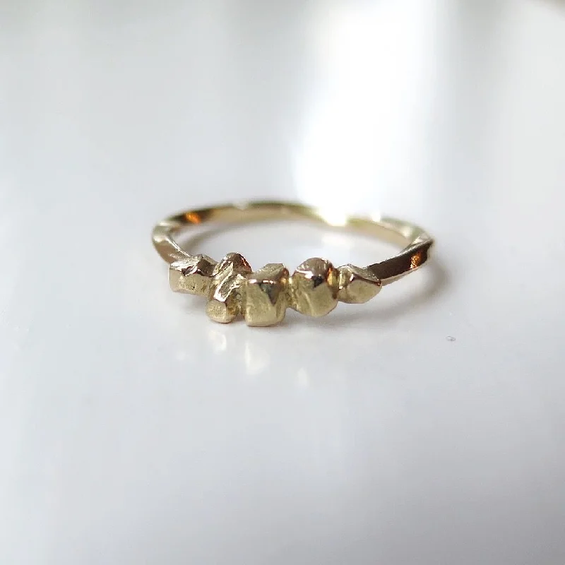 women’s fashion jewelry rings-Delicate Nugget Ring Gold