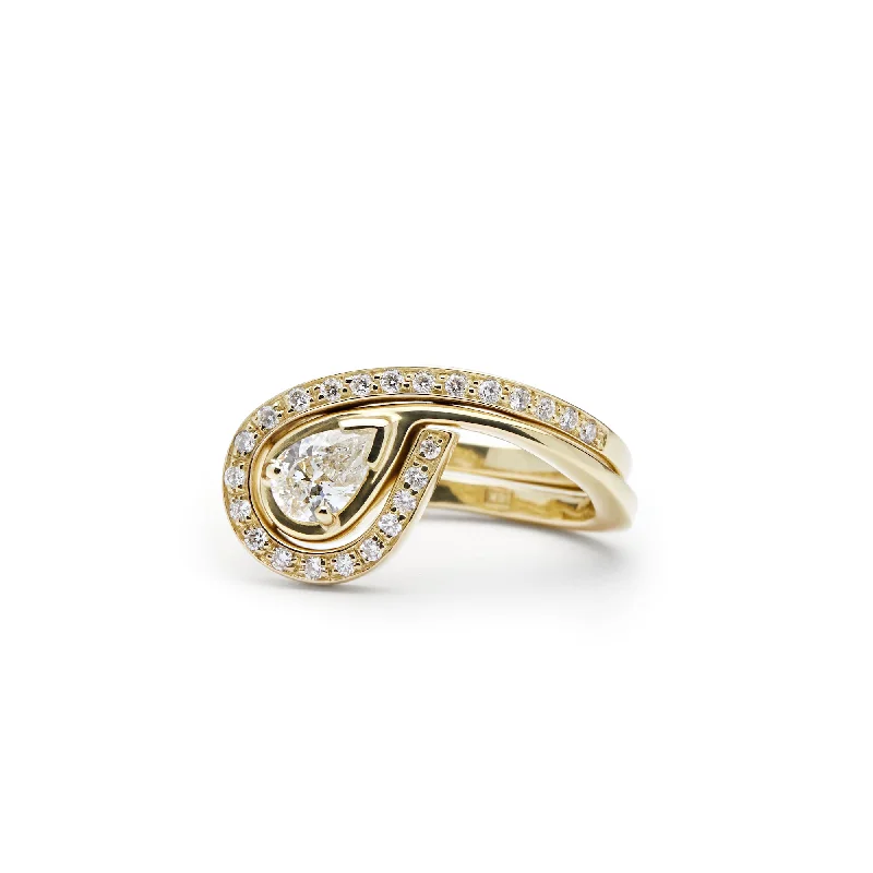 women’s solitaire rings-Curiosity 18K Gold, Whitegold or Rosegold Rings w. Diamonds