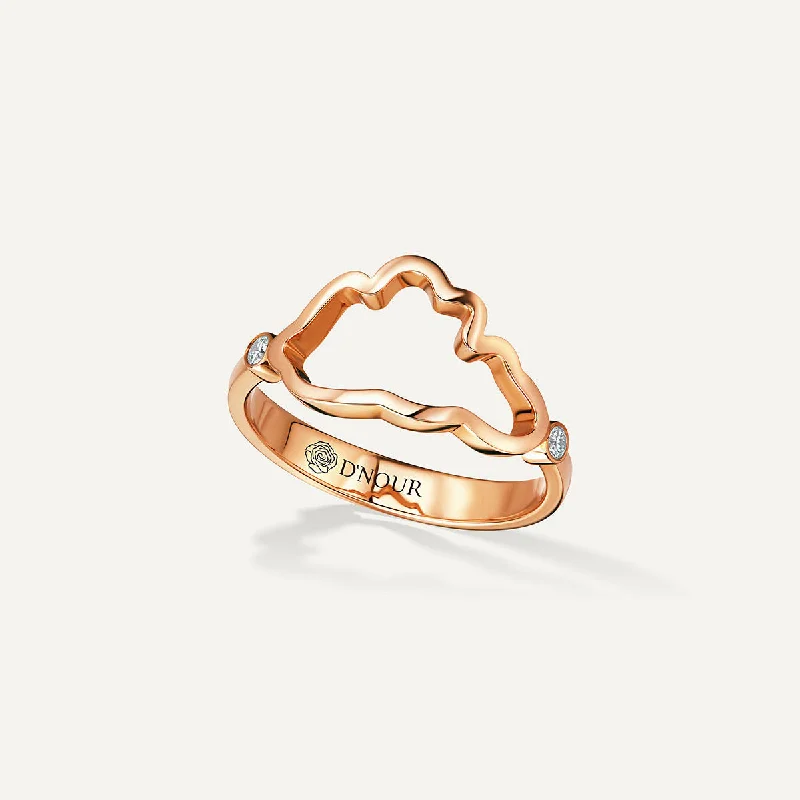 women’s luxury diamond rings-Allusia Love Minimal 18K Rosegold Ring w. Diamonds