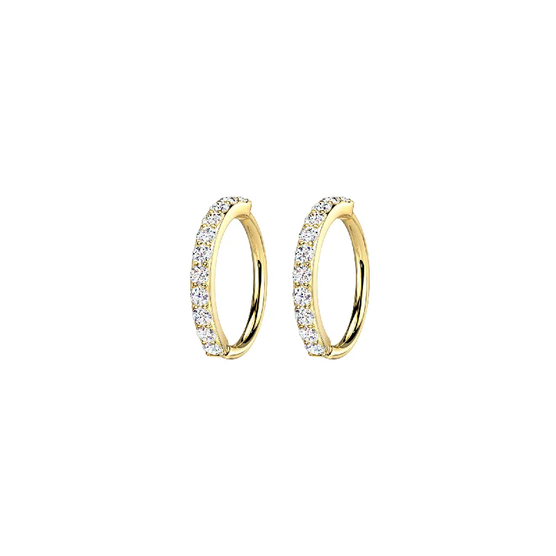 women's crystal earrings-12 CZ Diamond Sparkle Hoops