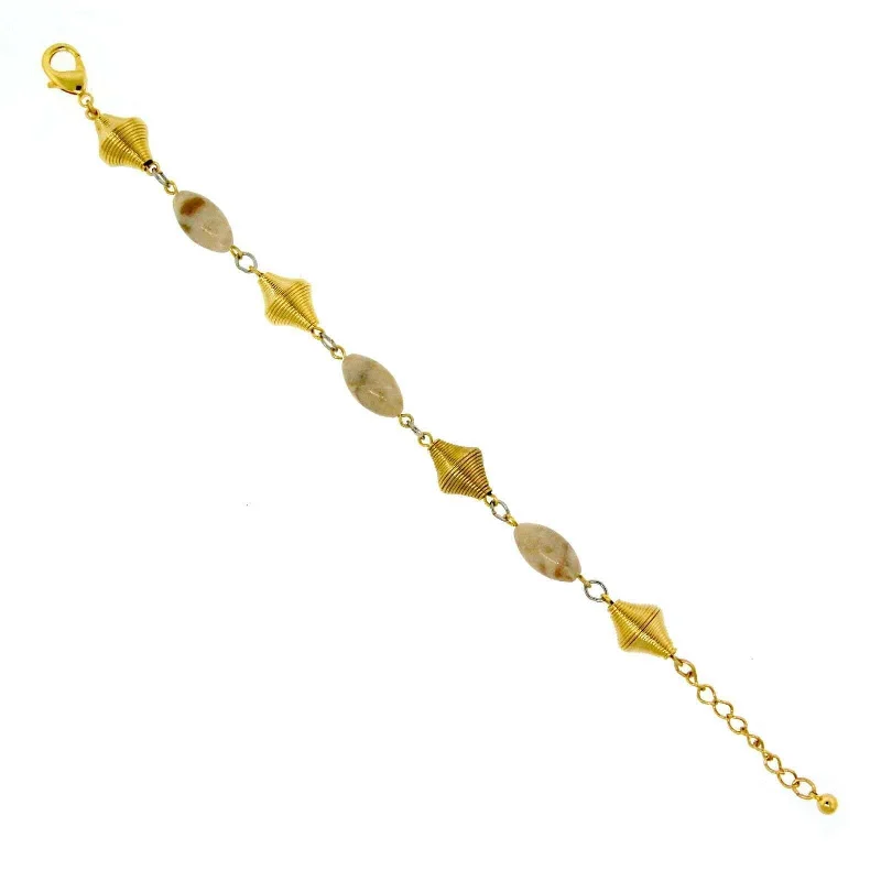 women's custom-made bracelets-T.R.U. Riverstone Gemstone Gold Spring Beaded Bracelet