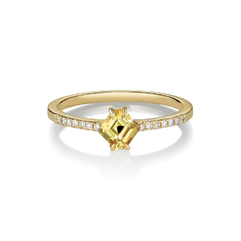 women’s cubic zirconia rings-Tada Kaha 18K Gold Ring w. Sapphire & Diamonds