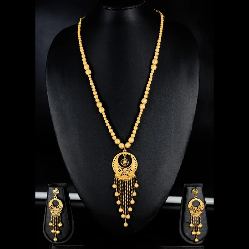 women’s crystal necklaces-Mahavir Forming Gold Necklace Set - KP SK 20 SET