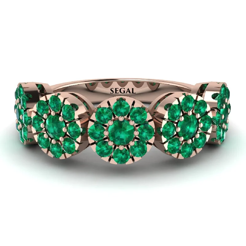 women's topaz engagement rings-Emerald Blossom Of Eternity Wedding Ring - Yaretzi No. 20