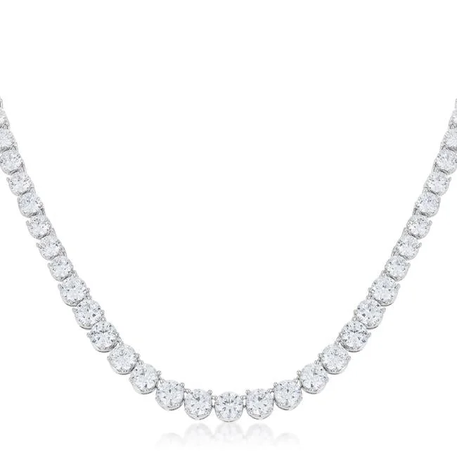 women’s statement crystal necklaces-Cloris Graduated Cubic Zirconia Necklace | 50ct