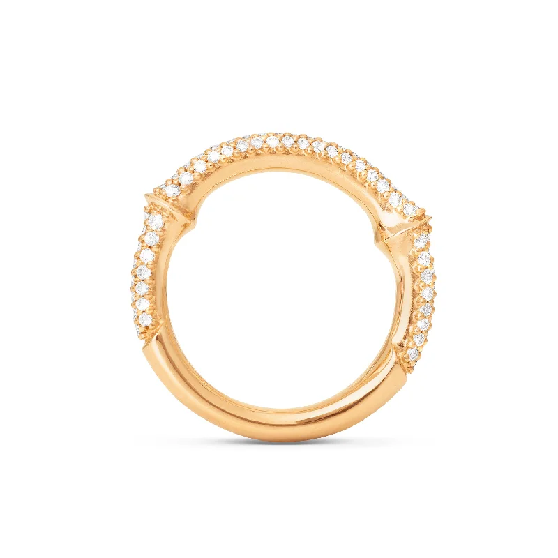 women’s eternity diamond rings-Nature IV 18K Gold Ring w. Diamonds