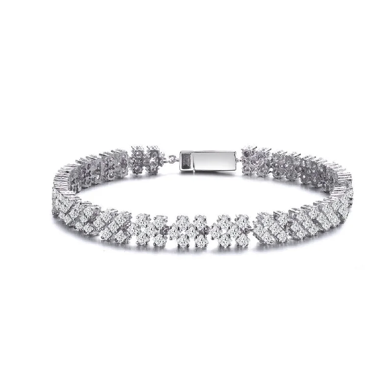 women's bracelets & bangles-Louise Midi Cluster Tennis Bracelet