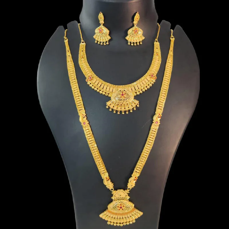 women’s layered silver necklaces-Pari Art Jewellery Forming Double Necklace Set