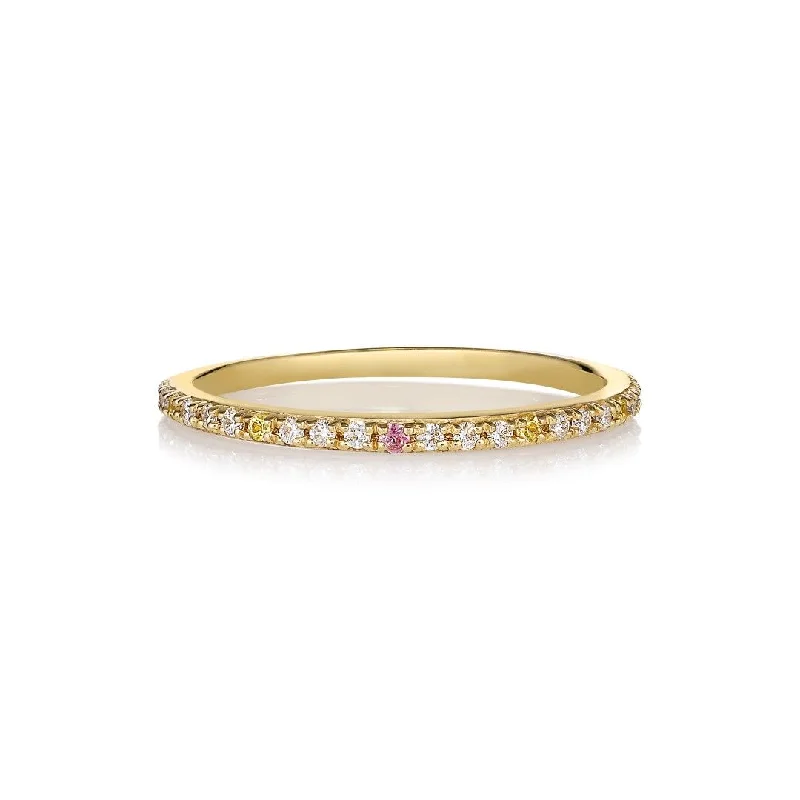 women’s geometric rings-Sarah Lil Mix 14K Gold Ring w. Sapphires & Diamonds